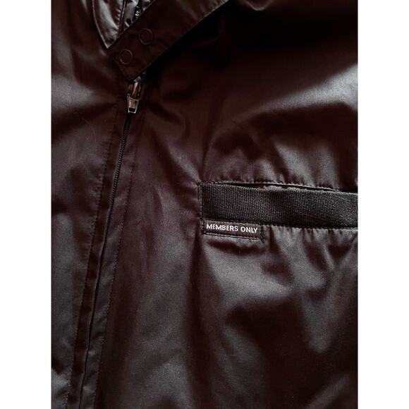 Authentic Members Only Full Zip Vintage Men's Black Racer Lined Jacket Size L - Picture 4 of 5